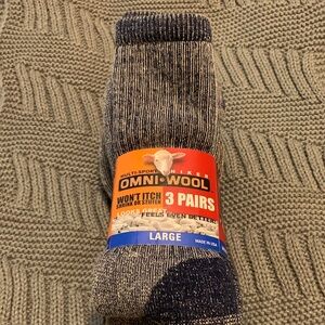 Omni Wool Men's Blue Casual Socks - 3 Pairs